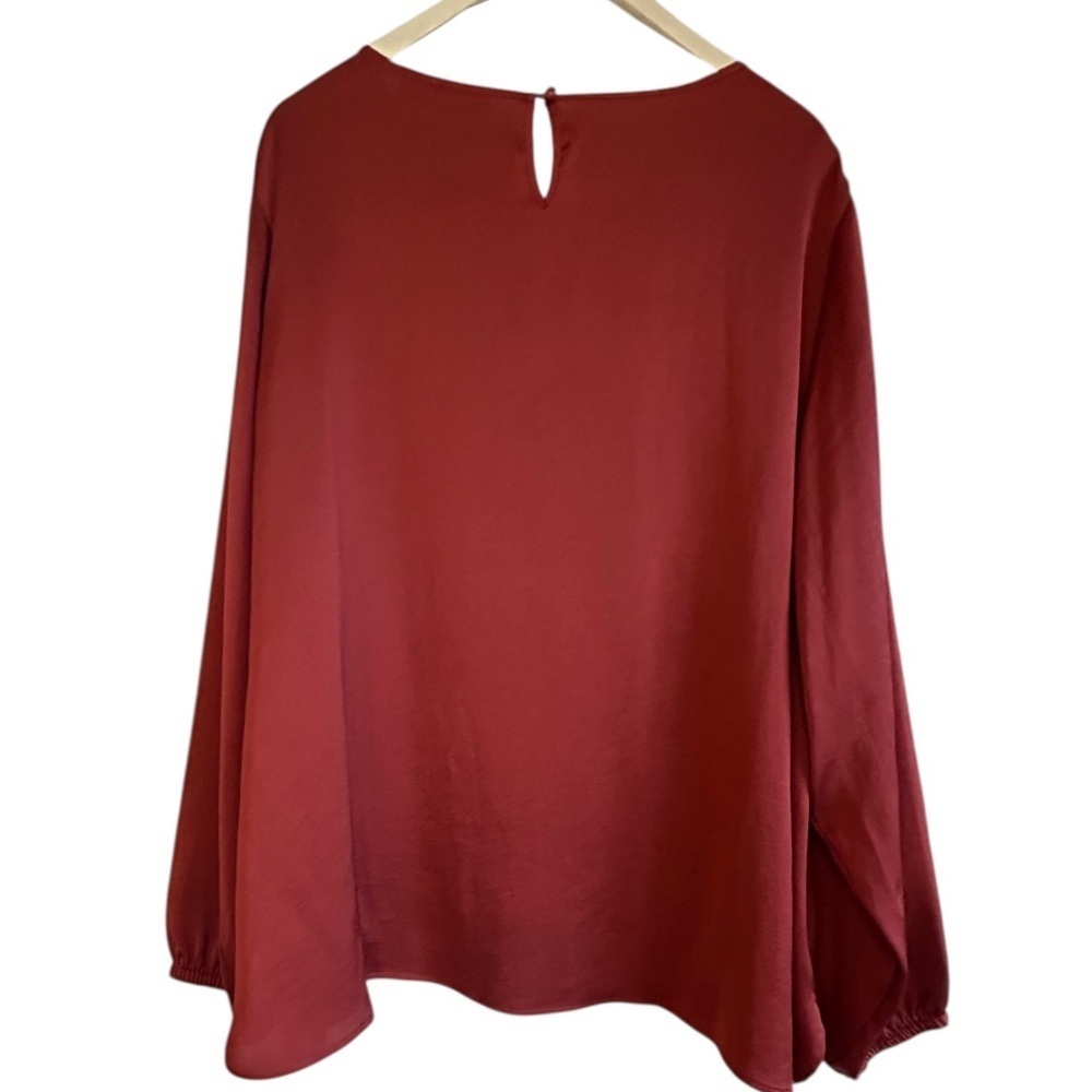 Kasper Burnt Orange Career Silky Relaxed Boxy Blouse Size 3X - Picture 2 of 11